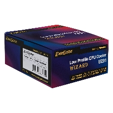 Кулер ExeGate EX286153RUS Wizard EE91-Cu.BLUE (Al+Copper, LGA775/1150/1151/1155/1156/1200/AM2/AM2+/AM3/AM3+/AM4/FM1/FM2/754/939/940, TDP 80W, Fan 90mm, 2200RPM, Hydro bearing, 3pin, 22db, 265г, голубая подсветка, с термопастой, на защелках, Retail color b