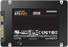Накопитель SSD Samsung 250GB 870 EVO, V-NAND 3-bit MLC, MGX, 2.5 SATA 6Gb/s, R560/W530, IOPs 98000/88000
