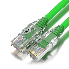 Патч-корд GCR 1.5m LSZH UTP кат.5e, зеленый, коннектор ABS, 24 AWG, ethernet high speed 1 Гбит/с, RJ45, T568B, GCR-52618