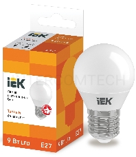 Лампа Iek LLE-G45-9-230-30-E27 светодиодная ECO G45 шар 9Вт 230В 3000К E27