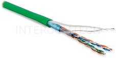 Кабель информационный Hyperline FUTP4-C5E-P26-IN-LSZH-GN-100 кат.5E F/UTP 4X2X26AWG LSZH внутренний 100м зеленый