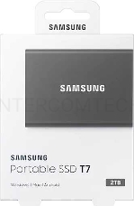 Твердотельный накопитель Samsung SSD 2TB T7, USB Type-C, R/W 1000/1050MB/s, Titanium