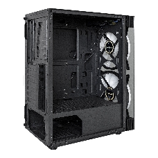 Корпус Miditower ExeGate i3 MATRIX-PPX800 (ATX, БП 800PPX 14см, 2*USB+1*USB3.0, HD аудио, черный, 2 вент. 18см с RGB подсветкой, пылевые фильтры, передняя и боковая панели - закаленное стекло)