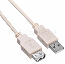 Кабель-удлинитель USB2.0 Buro USB2.0-AM-AF-1.8M-MG A(m)/A(f) (1.8м) феррит.кольца