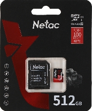 Карта MicroSD card Netac P500 Extreme Pro 512GB, retail version w/SD adapter