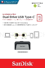 Флеш Диск Sandisk 16Gb Ultra Dual SDDDC2-016G-G46 USB3.0 U Type-CTM серый/узор