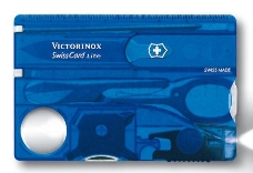 Швейцарская карта Victorinox SwissCard Lite (0.7322.T2) синий полупрозрачный коробка подарочная