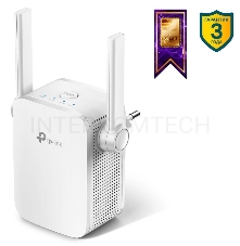 Усилитель TP-Link Wi-Fi AC750 Wi-Fi Range Extender, Wall Plugged,  433Mbps at 5GHz + 300Mbps at 2.4GHz, 802.11ac/a/b/g/n, 1 10/100M LAN, WPS button, 2 fixed antennas поставляется без кабеля RJ-45