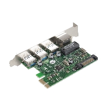 Контроллер сетевой ExeGate EXE-361 PCI-E 2.0, 3*USB3.0 ext + LAN UTP 1000Mbps, раз.доп.пит.OEM)