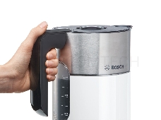 Чайник электрический Bosch TWK8611P 1.5л. 2400Вт белый/серебристый (корпус: нержавеющая сталь)