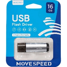 Накопитель USB2.0 16GB Move Speed M1 серебро