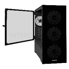 Корпус Miditower ExeGate i3 MAX-PPX800 (eATX, БП 800PPX 14см, 2*USB+1*USB3.0, HD аудио, черный, 4 вент. 12см с RGB подсветкой, контроллер + ПДУ, ARGB MB кабель, пылевые фильтры, передняя и боковая панели - закаленное стекло)