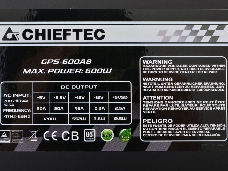 Блок питания Chieftec 600W RTL GPS-600A8 {ATX-12V V.2.3 PSU with 12 cm fan, Active PFC, fficiency >80% with power cord 230V only}