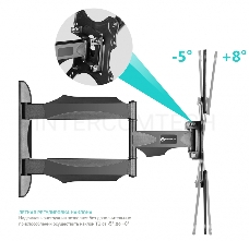 Кронштейн ONKRON M4 BLACK / 32-55 макс. 400*400, 2 колена, наклон -5º+8º, поворот 180º макс, от стены 55-500мм, черный