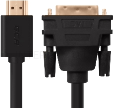 Greenconnect Кабель HDMI-DVI 10.0m черный,  OD7.3mm, 28/28 AWG, позолоченные контакты, 19pin AM / 24+1M AM double link,  тройной экран(GCR-HD2DVI1-10.0m)