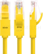 Патч-корд Greenconnect Патч-корд UTP прямой 1 m AWG24 кат.5е,  RJ45,  медь, литой (Желтый), пластик пакет (GCR-LNC02-1.0m)