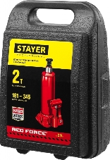 Домкрат STAYER 43160-2-K_z01  гидравлический бутылочный red force 2т 181-345мм в кейсе