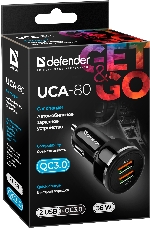 Автомобильное ЗУ Defender UCA-80 2xUSB QC3.0, 36W (83832)