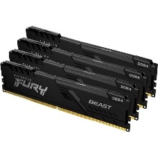 Память оперативная Kingston 64GB 3200MHz DDR4 CL16 DIMM (Kit of 4) 1Gx8 FURY Beast Black