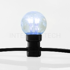 Гирлянда LED Galaxy Bulb String 10м, черный КАУЧУК, 30 ламп*6 LED СИНИЕ, влагостойкая IP65