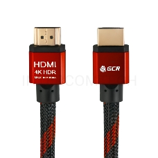 Greenconnect Кабель 0.5m HDMI версия 2.0, HDR 4:2:2, Ultra HD, 4K 60 fps 60Hz/5K*30Hz, 3D, AUDIO, 18.0 Гбит/с, 28/28 AWG, OD7.3mm, тройной экран, BICOLOR нейлон, AL корпус красный, GCR-51488 Greenconnect Кабель 0.5m HDMI версия 2.0, HDR 4:2:2, Ultra HD, 4