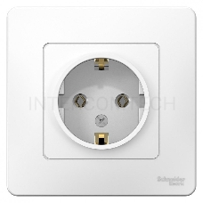 Розетка СП BLANCA 16А 250В без шторок с заземл. бел. SchE BLNRS001011