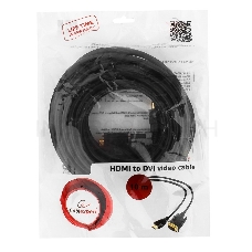 Кабель HDMI-DVI Gembird, 10м, 19M/19M, single link, черный, позол.разъемы, экран CC-HDMI-DVI-10MC