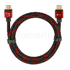 Greenconnect Кабель 0.5m HDMI версия 2.0, HDR 4:2:2, Ultra HD, 4K 60 fps 60Hz/5K*30Hz, 3D, AUDIO, 18.0 Гбит/с, 28/28 AWG, OD7.3mm, тройной экран, BICOLOR нейлон, AL корпус красный, GCR-51488 Greenconnect Кабель 0.5m HDMI версия 2.0, HDR 4:2:2, Ultra HD, 4