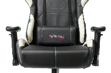 Кресло игровое Бюрократ VIKING 5 AERO WHITE черный/белый искусственная кожа