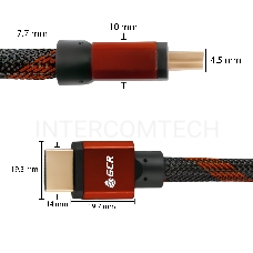 Greenconnect Кабель 0.5m HDMI версия 2.0, HDR 4:2:2, Ultra HD, 4K 60 fps 60Hz/5K*30Hz, 3D, AUDIO, 18.0 Гбит/с, 28/28 AWG, OD7.3mm, тройной экран, BICOLOR нейлон, AL корпус красный, GCR-51488 Greenconnect Кабель 0.5m HDMI версия 2.0, HDR 4:2:2, Ultra HD, 4