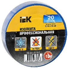 Изолента Iek UIZ-20-10-K07 0,18х19 мм синяя 20 метров ИЭК