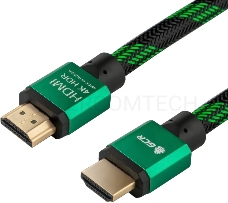 Greenconnect Кабель 0.5m HDMI версия 2.0, HDR 4:2:2, Ultra HD, 4K 60 fps 60Hz/5K*30Hz, 3D, AUDIO, 18.0 Гбит/с, 28/28 AWG, OD7.3mm, тройной экран, BICOLOR нейлон, AL корпус зеленый, GCR-51484 Greenconnect Кабель 0.5m HDMI версия 2.0, HDR 4:2:2, Ultra HD, 4