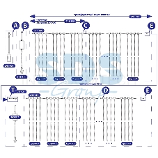 Гирлянда LED - Умный дождь, 3 секции 1x3 м, 4x3 нитей, 30W, 24V, 8 каналов, 672 БЕЛЫХ диода, IP65