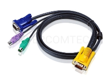 Кабель ATEN KVM Cable 2L-5203P Кабель для KVM: 2*PS/2(m)+DB15(m) (PC) -на- SPHD15(m) (KVM), 3м