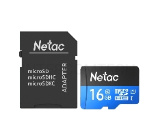 Флеш карта microSDHC 16GB Netac P500 <NT02P500STN-016G-R>  (с SD адаптером) 80MB/s