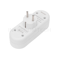 Двойник электрический линейный 16 А с заземлением + 2 USB-порта, 2,4 А, белый REXANT