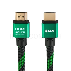 Greenconnect Кабель 0.5m HDMI версия 2.0, HDR 4:2:2, Ultra HD, 4K 60 fps 60Hz/5K*30Hz, 3D, AUDIO, 18.0 Гбит/с, 28/28 AWG, OD7.3mm, тройной экран, BICOLOR нейлон, AL корпус зеленый, GCR-51484 Greenconnect Кабель 0.5m HDMI версия 2.0, HDR 4:2:2, Ultra HD, 4