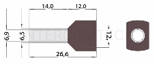 Наконечник штыревой втулочный изолированный F-14 мм 2х10 мм² (НШВи(2) 10-14/ Ги2 10-14) красный REXANT