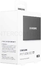 Твердотельный накопитель Samsung SSD 2TB T7, USB Type-C, R/W 1000/1050MB/s, Titanium