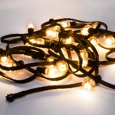 Гирлянда LED Galaxy Bulb String 10м, черный КАУЧУК, 30 ламп*6 LED ЖЕЛТЫЕ, влагостойкая IP65