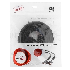 Кабель DVI-D dual link Gembird/Cablexpert CC-DVI2-BK-10M, 25M/25M, 10м, черный, экран, феррит.кольца, пакет