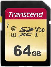 Флеш карта SD 64GB Transcend SDХC UHS-I U3, MLC