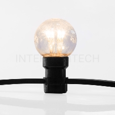 Гирлянда LED Galaxy Bulb String 10м, черный КАУЧУК, 30 ламп*6 LED ЖЕЛТЫЕ, влагостойкая IP65