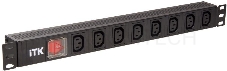 Блок розеток 8 мест PDU 19дюймов IEC320 C13 PH12-8C133 с LED выкл. алюм. профиль1U вход C14 без шнура ITK PH12-8C133