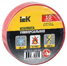 Изолента Iek UIZ-13-10-10M-K04 0,13х15 мм красная 10 метров ИЭК