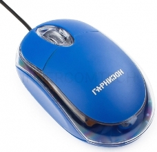 Мышь Гарнизон GM-100B, USB, чип- Х, синий, 1000 DPI, 2кн.+колесо-кнопка