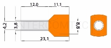 Наконечник штыревой втулочный изолированный F-12 мм 2х4 мм² (НШВи(2) 4.0-12/НГи2 4,0-12) оранжевый REXANT