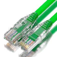 Патч-корд GCR 0.15m LSZH UTP кат.5e, зеленый, коннектор ABS, 24 AWG, ethernet high speed 1 Гбит/с, RJ45, T568B, GCR-52988