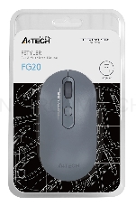 Мышь A4Tech Fstyler FG20 пепельный/синий оптическая (2000dpi) беспроводная USB для ноутбука (4but)
