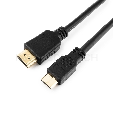 Кабель HDMI-miniHDMI Gembird/Cablexpert , v1.4, 19M/19M, 1.8м, 3D, Ethernet, черный, позол.разъемы, экран, пакет(CC-HDMI4C-6)